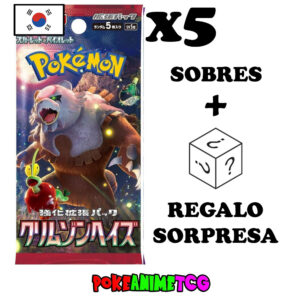 x5 Sobres Pokémon - Crimson Haze + Regalo Sorpresa