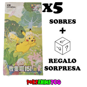 x5 Sobres Pokémon - 151 Especial CH + Regalo Sorpresa