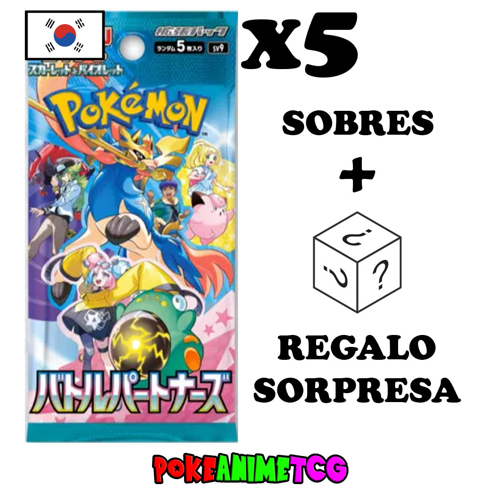 x5 Sobres Pokémon - Battle Partners + Regalo Sorpresa